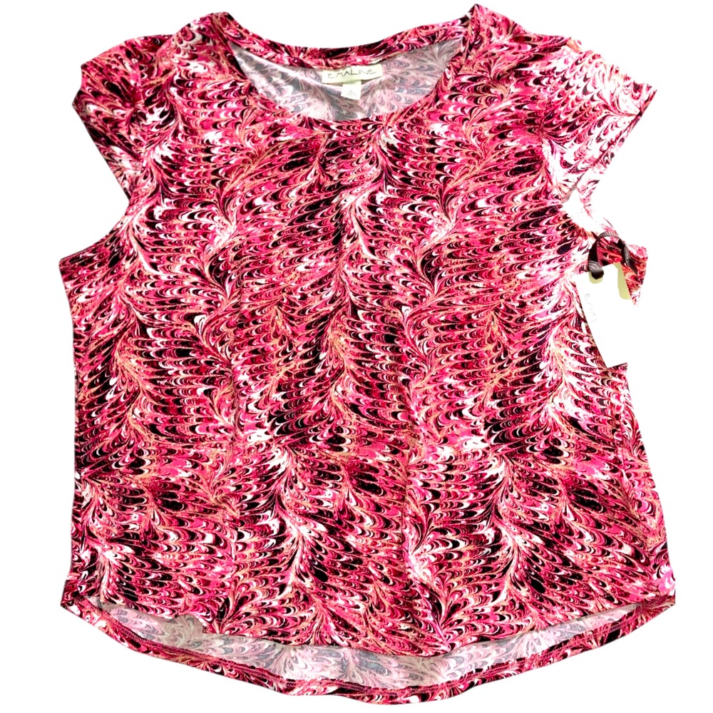 Vibrant Pink and Black Patterned Top